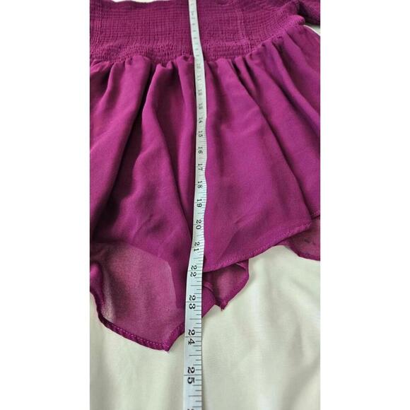 Torrid Women's Elegant Off-Shoulder Purple Cinched Chiffon Top Size 1 - Picture 5 of 6